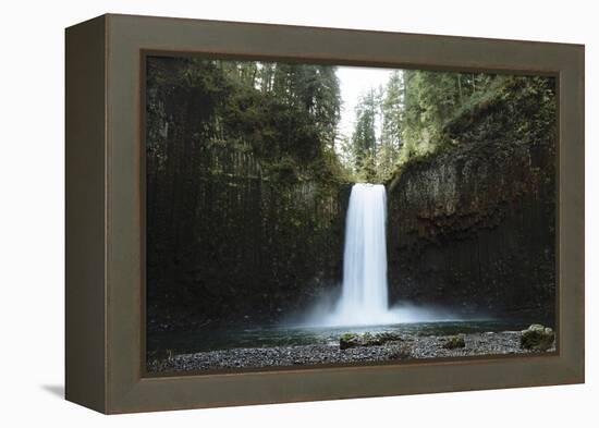 Hiking At Abiqua Falls. Willamette Valley, Oregon-Justin Bailie-Framed Premier Image Canvas