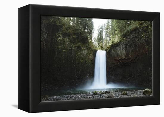 Hiking At Abiqua Falls. Willamette Valley, Oregon-Justin Bailie-Framed Premier Image Canvas