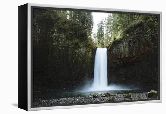 Hiking At Abiqua Falls. Willamette Valley, Oregon-Justin Bailie-Framed Premier Image Canvas