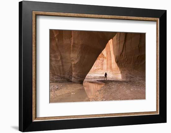 Hiking at Slide Arch, Paria Canyon, Vermillion Cliffs Wilderness, Utah-Howie Garber-Framed Photographic Print