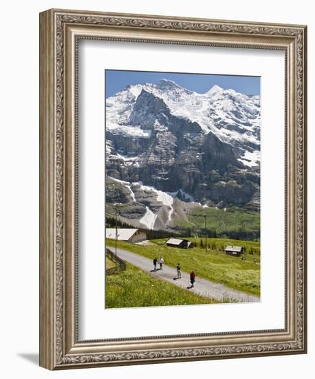 Hiking Below the Jungfrau Massif From Kleine Scheidegg, Jungfrau Region, Switzerland, Europe-Michael DeFreitas-Framed Photographic Print