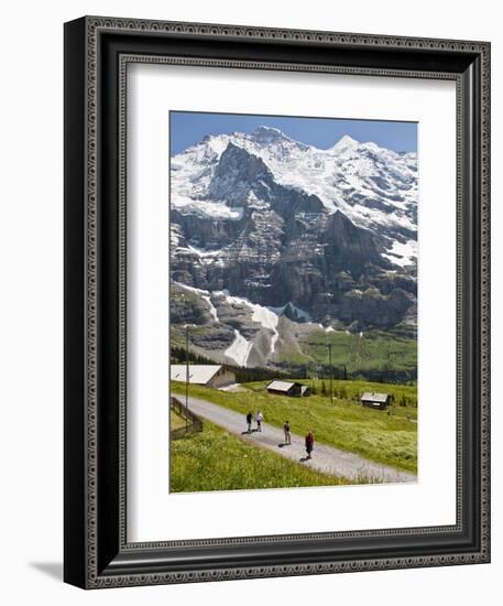 Hiking Below the Jungfrau Massif From Kleine Scheidegg, Jungfrau Region, Switzerland, Europe-Michael DeFreitas-Framed Photographic Print