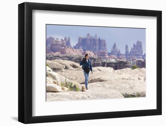 Hiking in Canyonlands National Park-DLILLC-Framed Photographic Print
