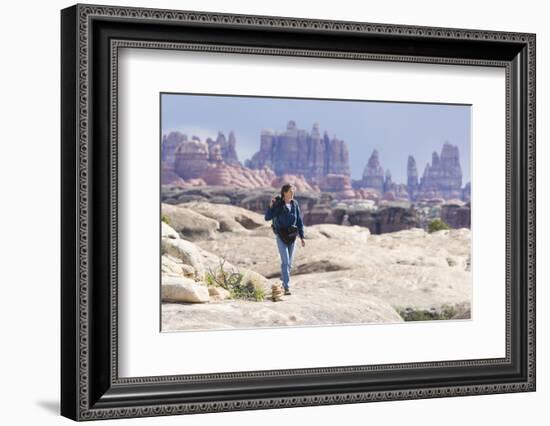 Hiking in Canyonlands National Park-DLILLC-Framed Photographic Print