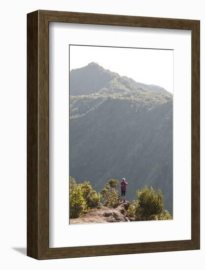 Hiking in Kalalau Valley, Napali Coast State Park Kauai, Hawaii, United States of America, Pacific-Michael DeFreitas-Framed Photographic Print