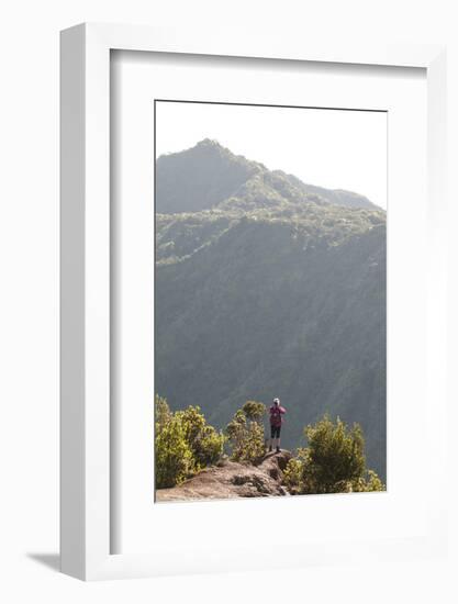 Hiking in Kalalau Valley, Napali Coast State Park Kauai, Hawaii, United States of America, Pacific-Michael DeFreitas-Framed Photographic Print