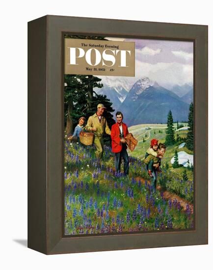 "Hiking in Mountains" Saturday Evening Post Cover, May 31, 1952-John Clymer-Framed Premier Image Canvas
