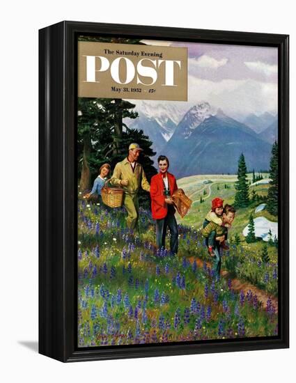 "Hiking in Mountains" Saturday Evening Post Cover, May 31, 1952-John Clymer-Framed Premier Image Canvas