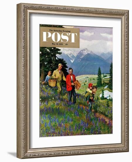 "Hiking in Mountains" Saturday Evening Post Cover, May 31, 1952-John Clymer-Framed Giclee Print