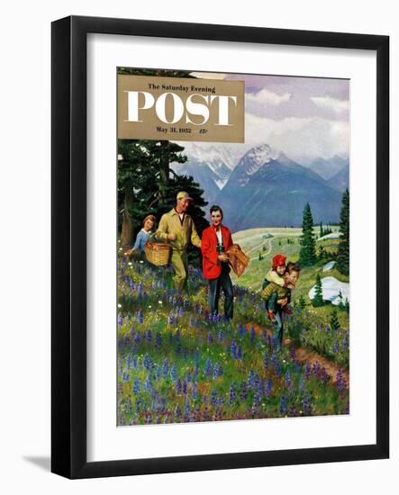 "Hiking in Mountains" Saturday Evening Post Cover, May 31, 1952-John Clymer-Framed Giclee Print