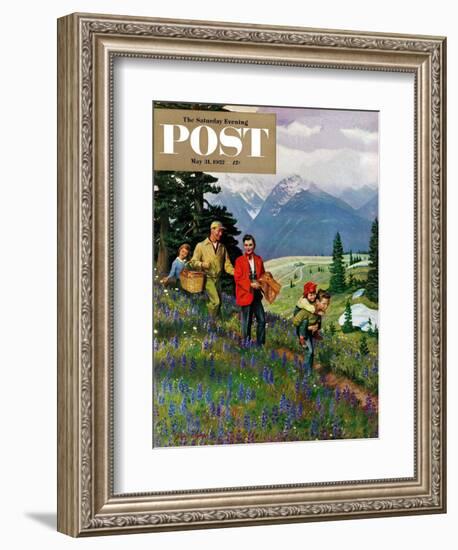 "Hiking in Mountains" Saturday Evening Post Cover, May 31, 1952-John Clymer-Framed Giclee Print