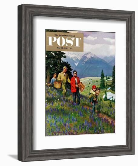 "Hiking in Mountains" Saturday Evening Post Cover, May 31, 1952-John Clymer-Framed Giclee Print