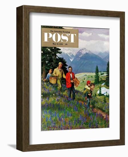 "Hiking in Mountains" Saturday Evening Post Cover, May 31, 1952-John Clymer-Framed Giclee Print