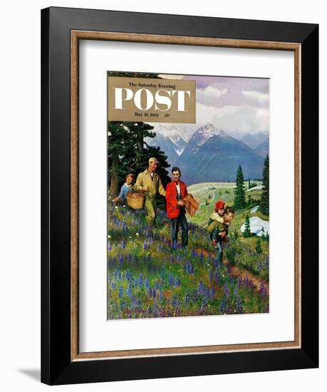 "Hiking in Mountains" Saturday Evening Post Cover, May 31, 1952-John Clymer-Framed Giclee Print