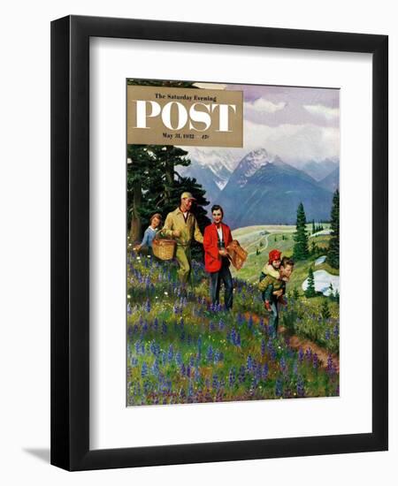 "Hiking in Mountains" Saturday Evening Post Cover, May 31, 1952-John Clymer-Framed Giclee Print