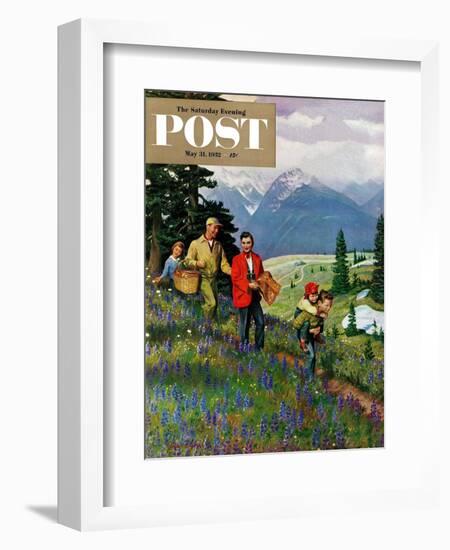 "Hiking in Mountains" Saturday Evening Post Cover, May 31, 1952-John Clymer-Framed Giclee Print