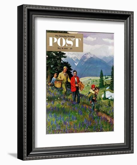 "Hiking in Mountains" Saturday Evening Post Cover, May 31, 1952-John Clymer-Framed Giclee Print