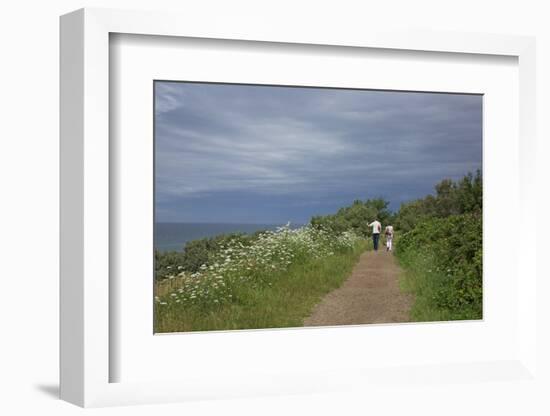 Hiking Trail on the Flower Covered Steep Bank with a View to the Baltic Sea-Uwe Steffens-Framed Photographic Print