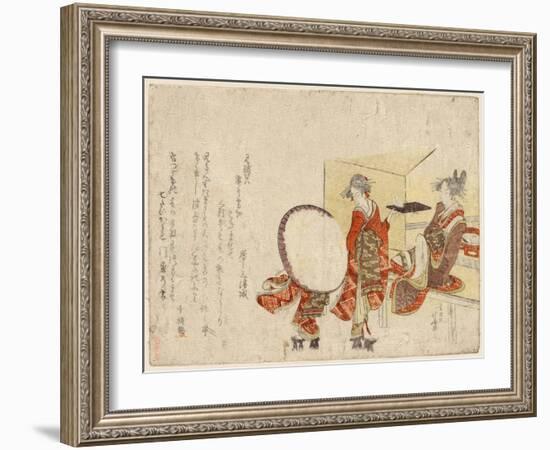 Hikitejaya Mae No Yuki Usagi-Katsushika Hokusai-Framed Giclee Print