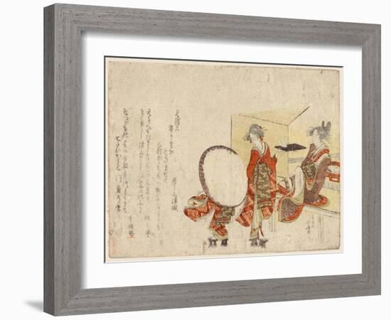 Hikitejaya Mae No Yuki Usagi-Katsushika Hokusai-Framed Giclee Print