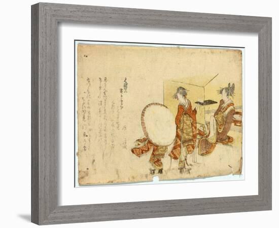 Hikitejaya Mae No Yuki Usagi-Katsushika Hokusai-Framed Giclee Print