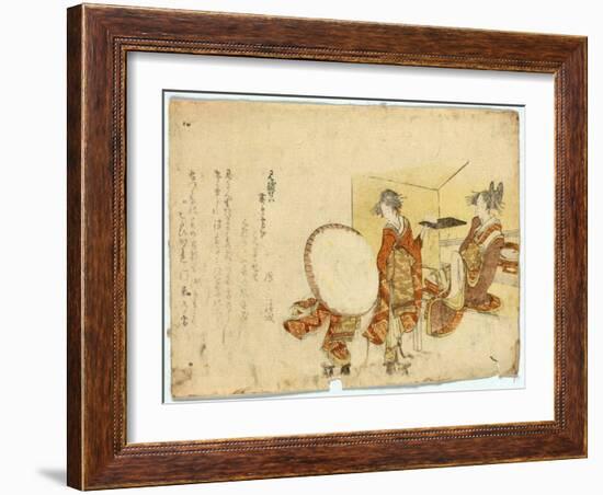 Hikitejaya Mae No Yuki Usagi-Katsushika Hokusai-Framed Giclee Print