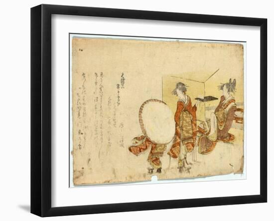 Hikitejaya Mae No Yuki Usagi-Katsushika Hokusai-Framed Giclee Print