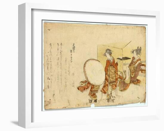 Hikitejaya Mae No Yuki Usagi-Katsushika Hokusai-Framed Giclee Print