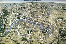 Map of Paris During the Period of the "Grands Travaux" by Baron Georges Haussmann 1864-Hilaire Guesnu-Framed Giclee Print