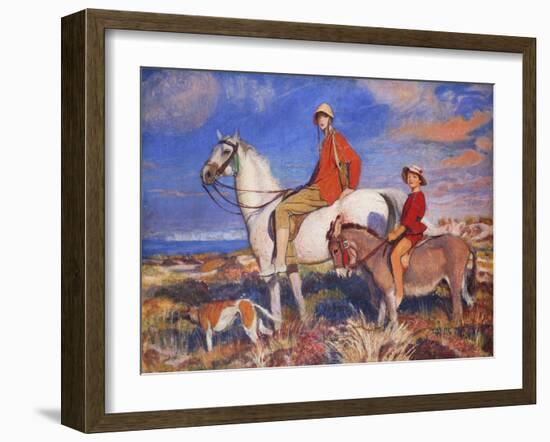 Hilda and Mary at Studland Bay, Dorset-George Spencer Watson-Framed Giclee Print