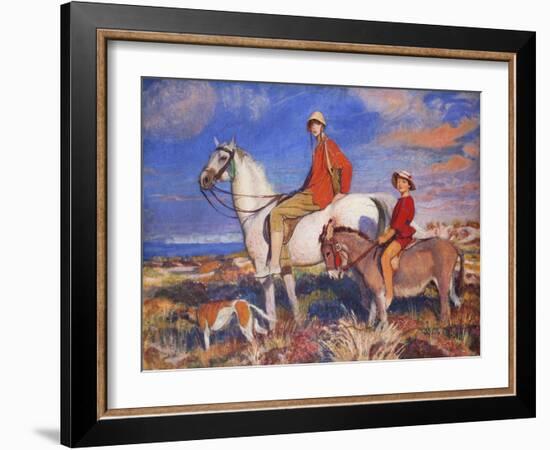 Hilda and Mary at Studland Bay, Dorset-George Spencer Watson-Framed Giclee Print