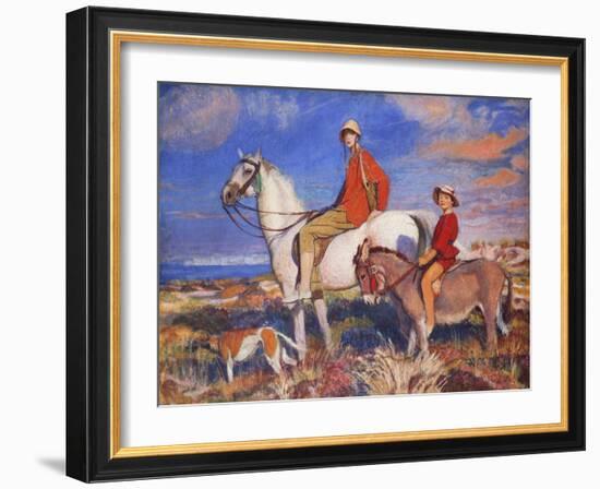 Hilda and Mary at Studland Bay, Dorset-George Spencer Watson-Framed Giclee Print