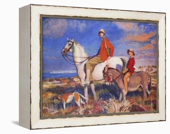 Hilda and Mary at Studland Bay, Dorset-George Spencer Watson-Framed Premier Image Canvas