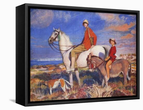 Hilda and Mary at Studland Bay, Dorset-George Spencer Watson-Framed Premier Image Canvas