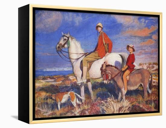 Hilda and Mary at Studland Bay, Dorset-George Spencer Watson-Framed Premier Image Canvas