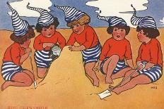 Children Looking Out to Sea-Hilda Dix Sandford-Art Print
