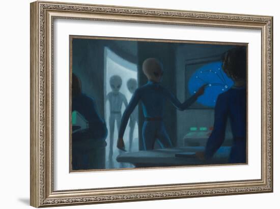 Hill Alien Abduction-Michael Buhler-Framed Art Print