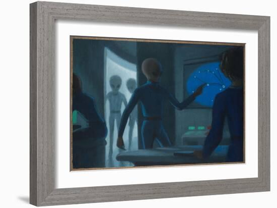 Hill Alien Abduction-Michael Buhler-Framed Art Print