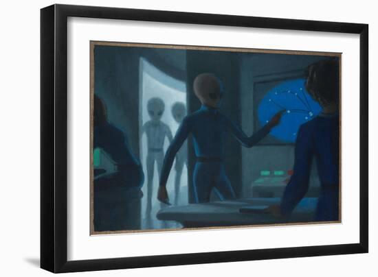 Hill Alien Abduction-Michael Buhler-Framed Art Print
