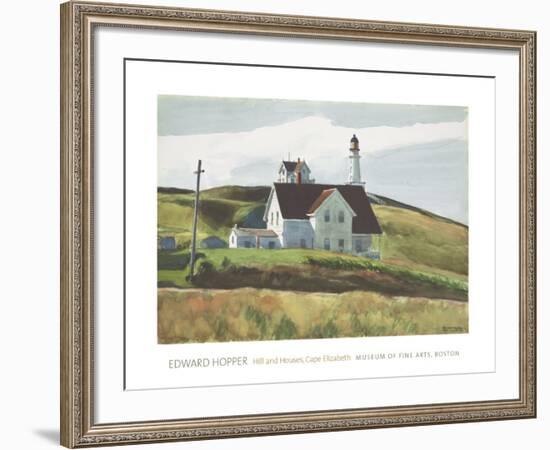 Hill and Houses Cape Elizabeth Maine-Edward Hopper-Framed Art Print