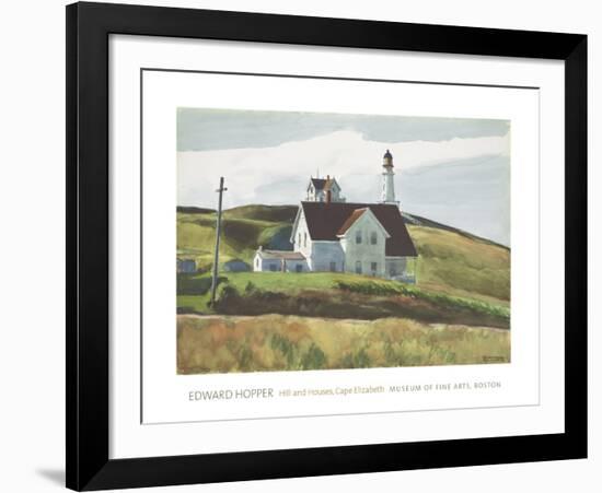 Hill and Houses Cape Elizabeth Maine-Edward Hopper-Framed Art Print