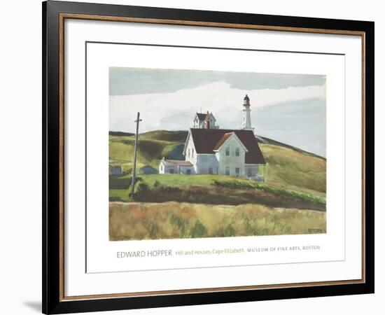 Hill and Houses Cape Elizabeth Maine-Edward Hopper-Framed Art Print