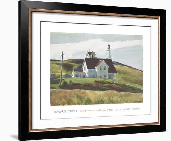 Hill and Houses Cape Elizabeth Maine-Edward Hopper-Framed Art Print