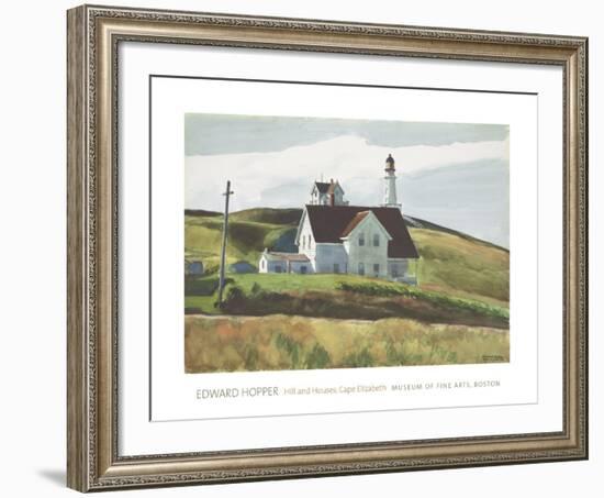 Hill and Houses Cape Elizabeth Maine-Edward Hopper-Framed Art Print