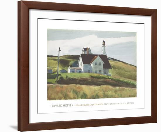 Hill and Houses Cape Elizabeth Maine-Edward Hopper-Framed Art Print
