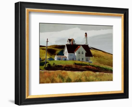 Hill and Houses Cape Elizabeth Maine-Edward Hopper-Framed Art Print