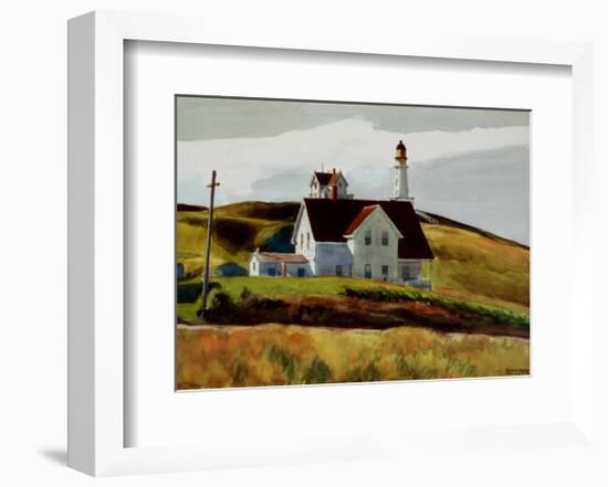 Hill and Houses Cape Elizabeth Maine-Edward Hopper-Framed Art Print