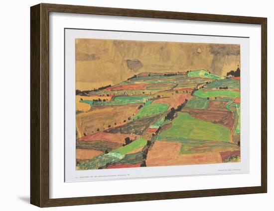 Hill Near Krumau, Mount Thunderstorm, 1910-Egon Schiele-Framed Art Print