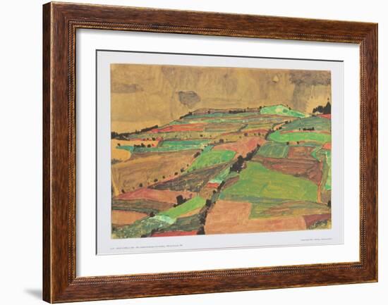 Hill Near Krumau, Mount Thunderstorm, 1910-Egon Schiele-Framed Art Print