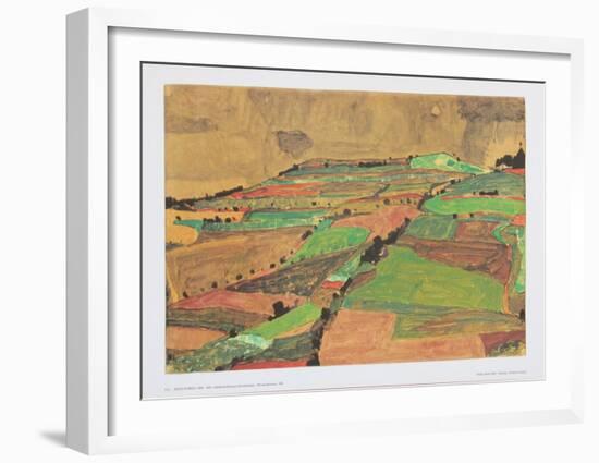 Hill Near Krumau, Mount Thunderstorm, 1910-Egon Schiele-Framed Art Print